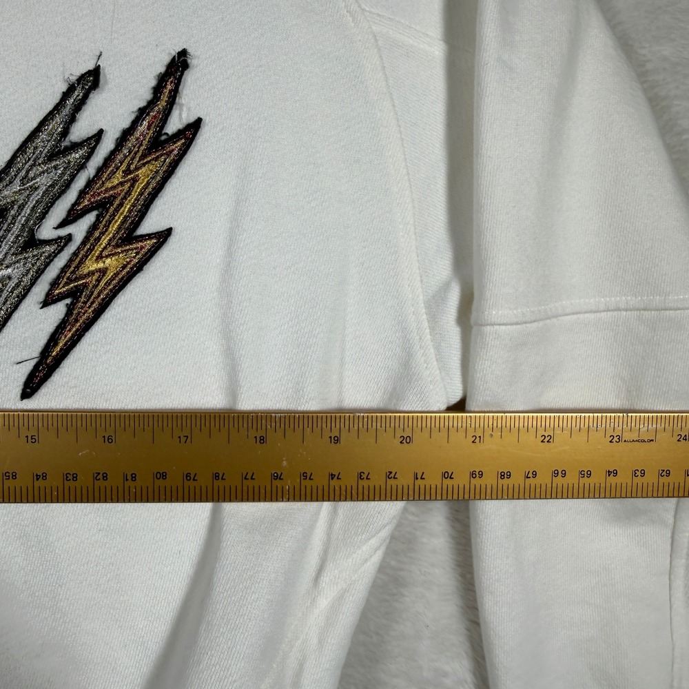 MKT Studio White Lightning Bolt Patch Sweatshirt S Le Sweatshirt - Picture 4 of 6